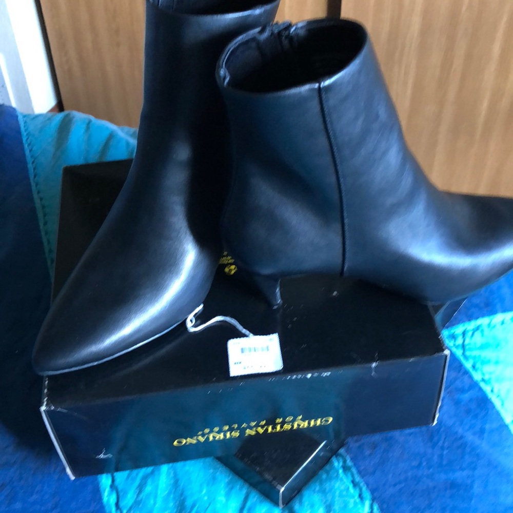 Black bootie heels